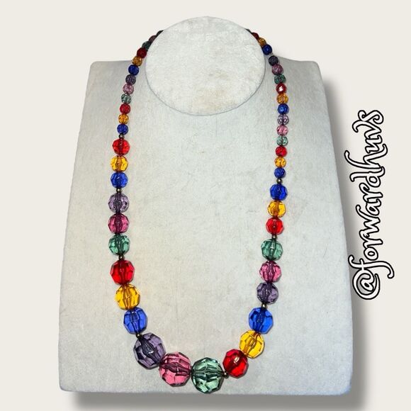 Bundle Sale 3 for $15 | Multicolored Graduated Plastic Bead Necklace - Picture 1 of 10